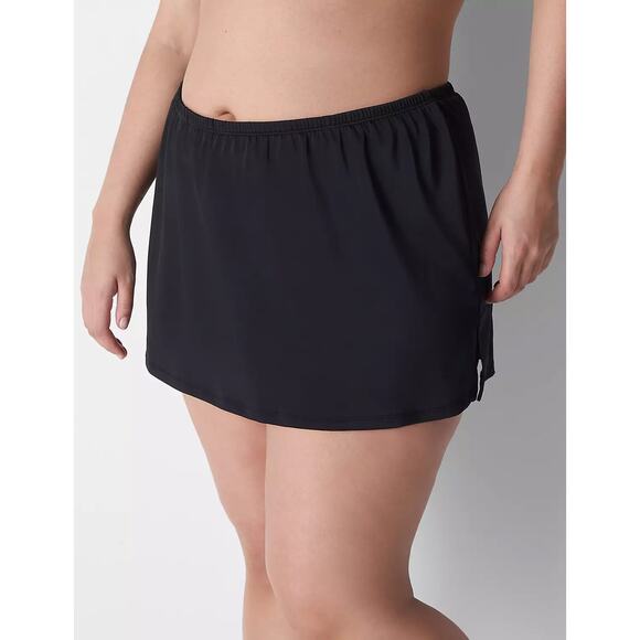 Cacique Swim Lane Bryant Black Side Slit Swim Skirt Sz: 16 - Picture 1 of 8